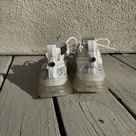 Steve Madden // maxima white, rhinestone statement sneakers size 8 - Picture 4 of 8